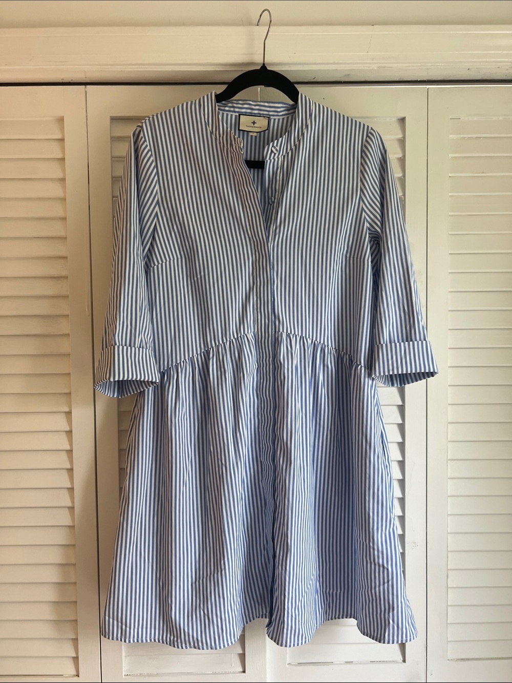 Tuckernuck Blue Stripe Royal Shirt Dress Small